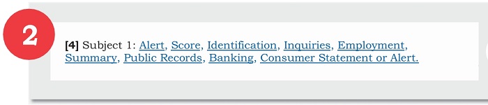 Equifax - Sub-Section Links