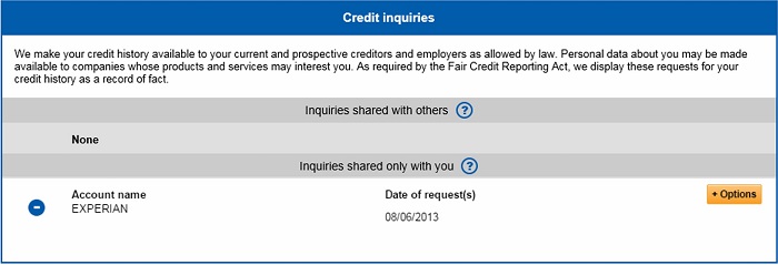 Experian - Credit Inquiries