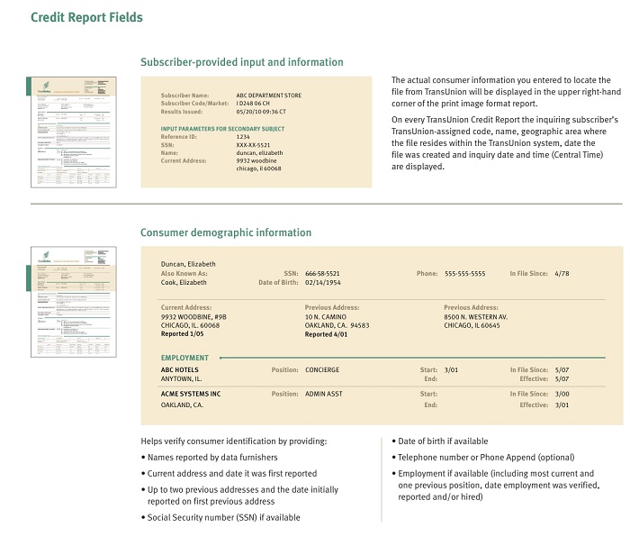 TransUnion - Credit Report Fields Explained
