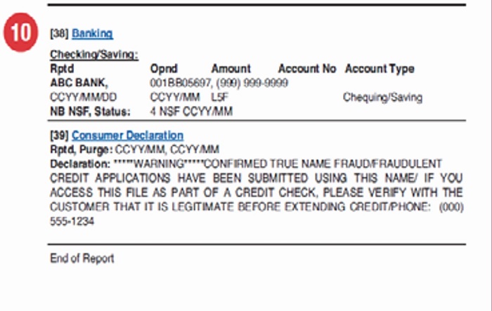 Equifax - Banking Information and Consumer Statements