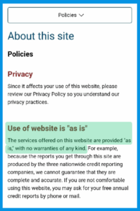 AnnualCreditReport - Policies